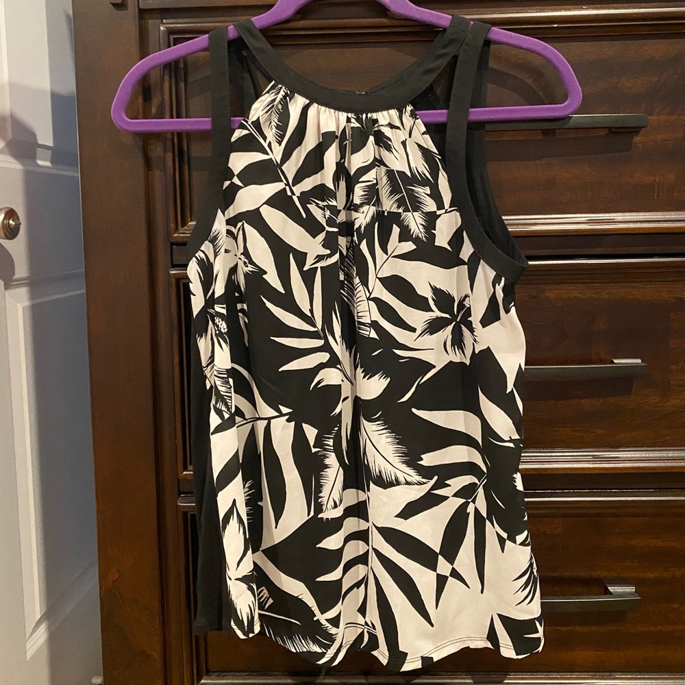Express Floral Tank top with Cut Outs